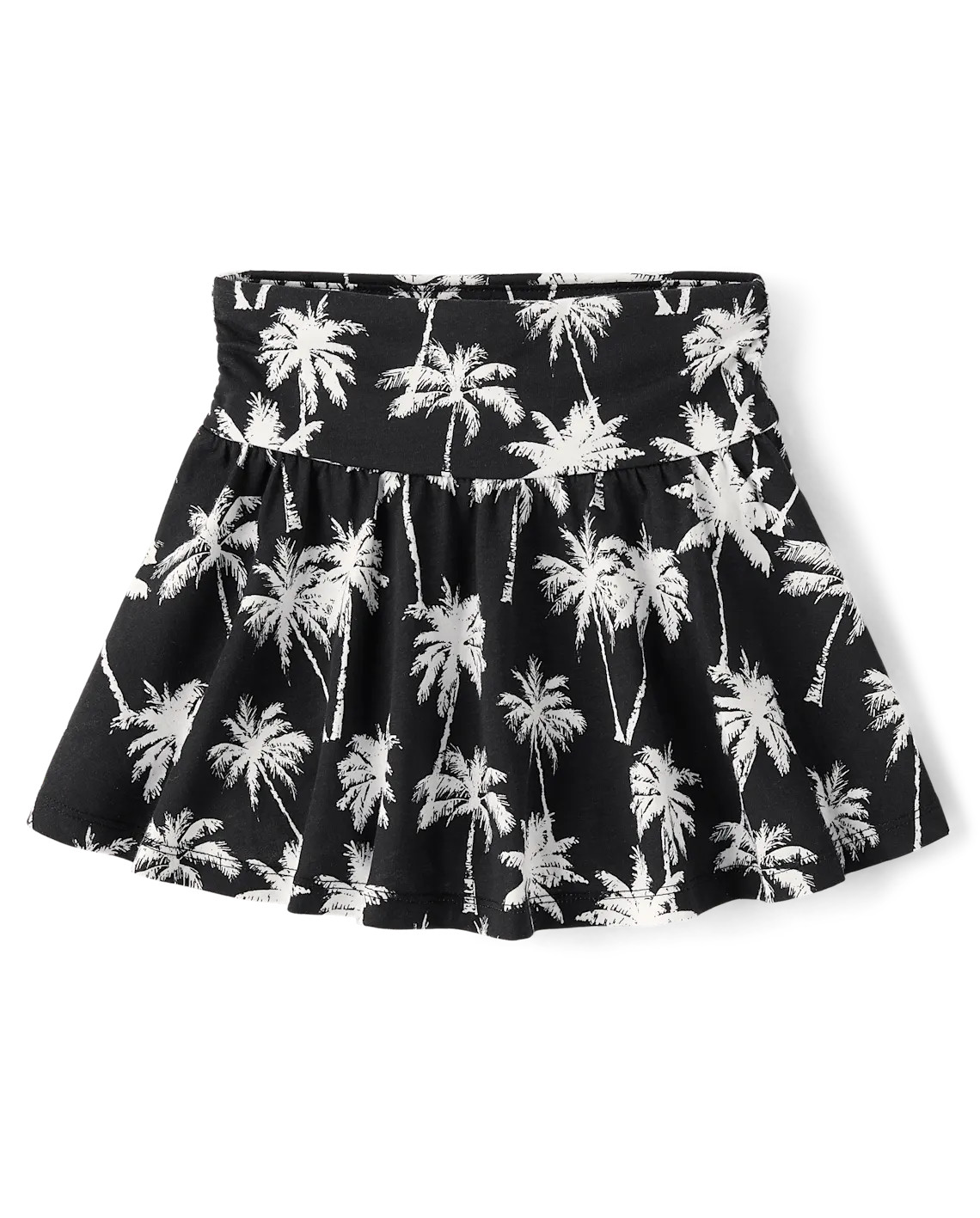 Girls Print High Rise Ruched Skort - black | The Children's Place