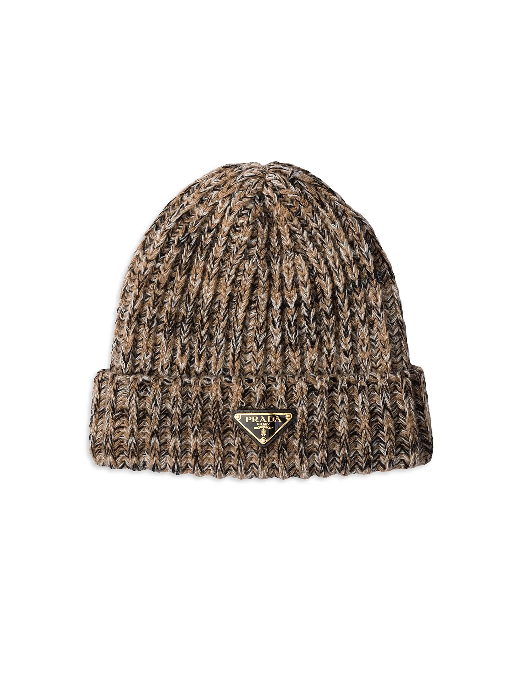 Prada Mélange Knit Beanie | Saks Fifth Avenue | Saks Fifth Avenue