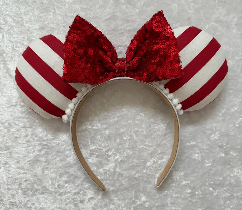 Candy Cane Strip Ears - Etsy | Etsy (US)