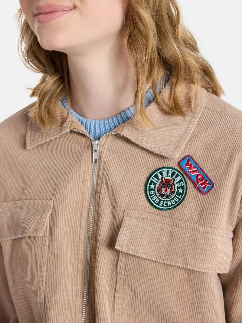 Netflix Stranger Things Corduroy Cotton Jacket from No Boundaries, Women’s and Women’s Plus | Walmart (US)