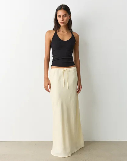 Linen Blend Tie Waist Maxi Skirt | Glassons (Australia)