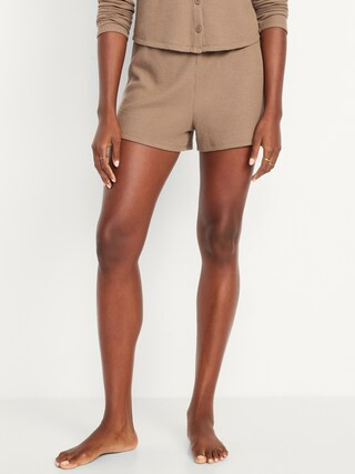 High-Waisted Cozy Waffle Pajama Shorts | Old Navy (US)