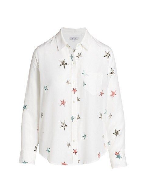 Kate Star-Print Silk Shirt | Saks Fifth Avenue