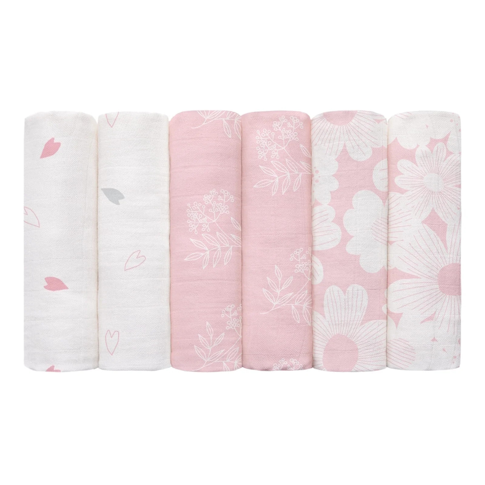 Gllquen Baby Muslin Swaddle Blankets 6-Pack Organic Cotton Blankets for Newborn Infant Girls Boys... | Walmart (US)