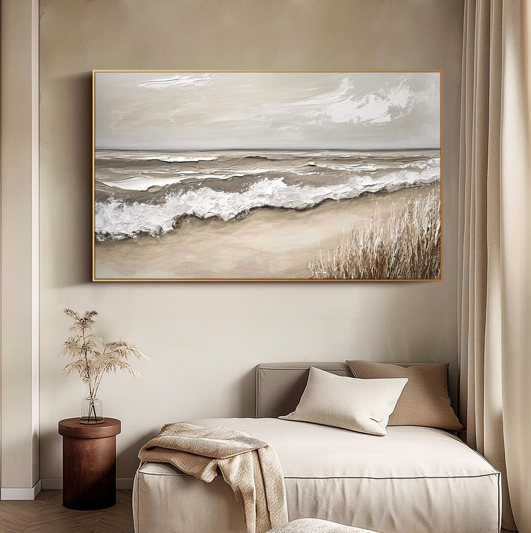 Original Seascape Oil Painting Textured Ocean Wall Art Coastal Beach Wall Art Modern Canvas Art L... | Etsy (US)