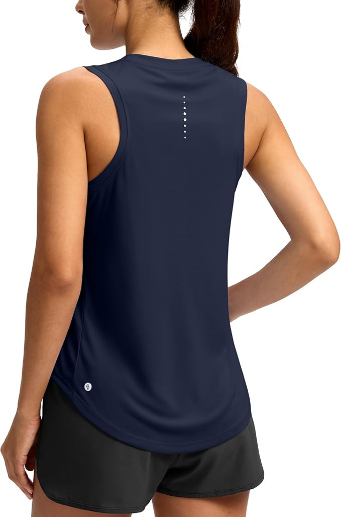 SANTINY Women's Sleeveless Workout Tops Lightweight Tennis Yoga Athletic Running Shirts Racerback... | Amazon (US)