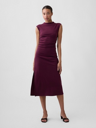 Modern Ribbed Sleeveless Mockneck Midi Dress | Gap Factory