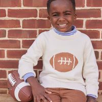 Boy's Intarsia Football Sweater - Kids Fall Clothing | Little English