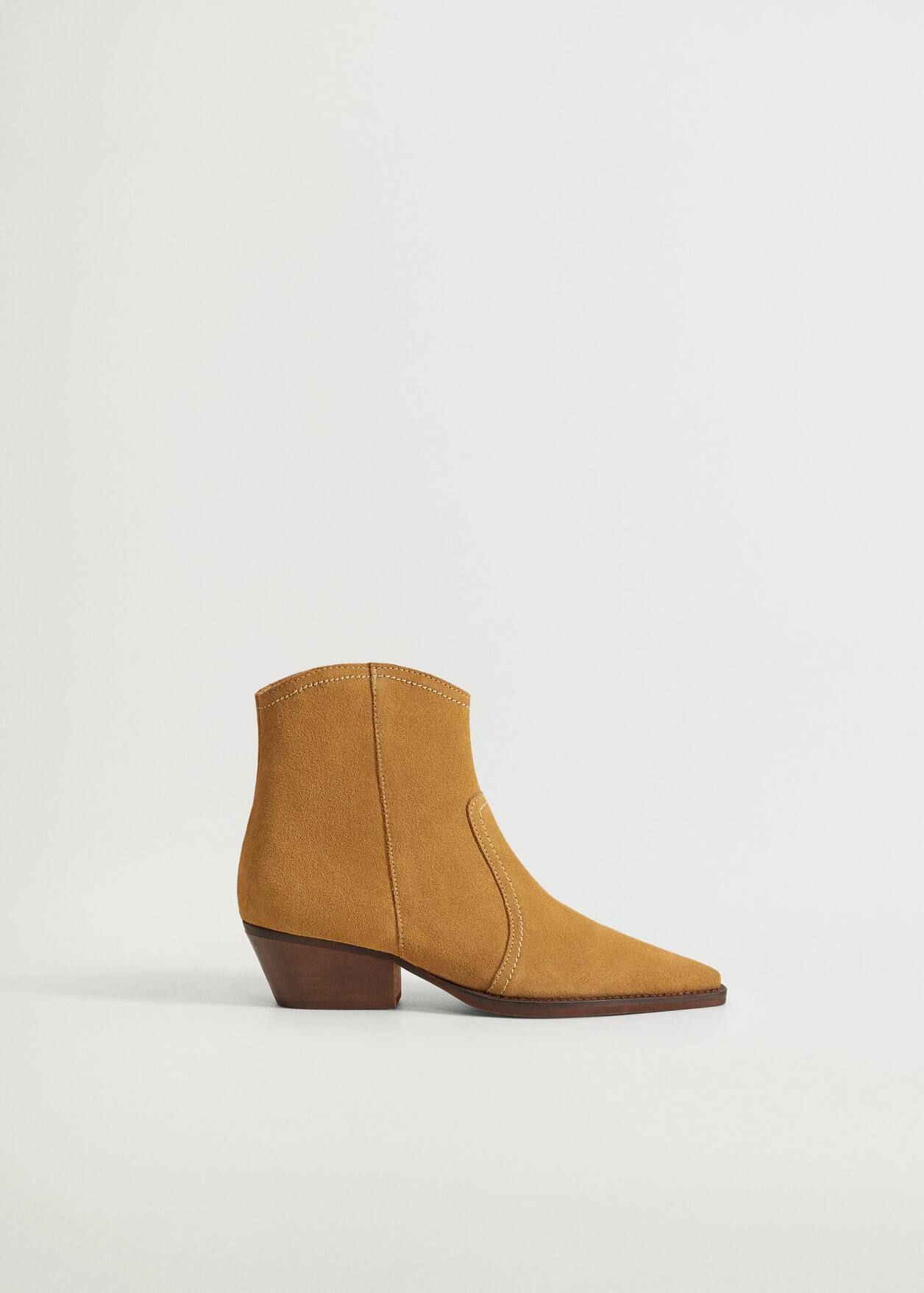 Leather pointed ankle boots | MANGO (US)