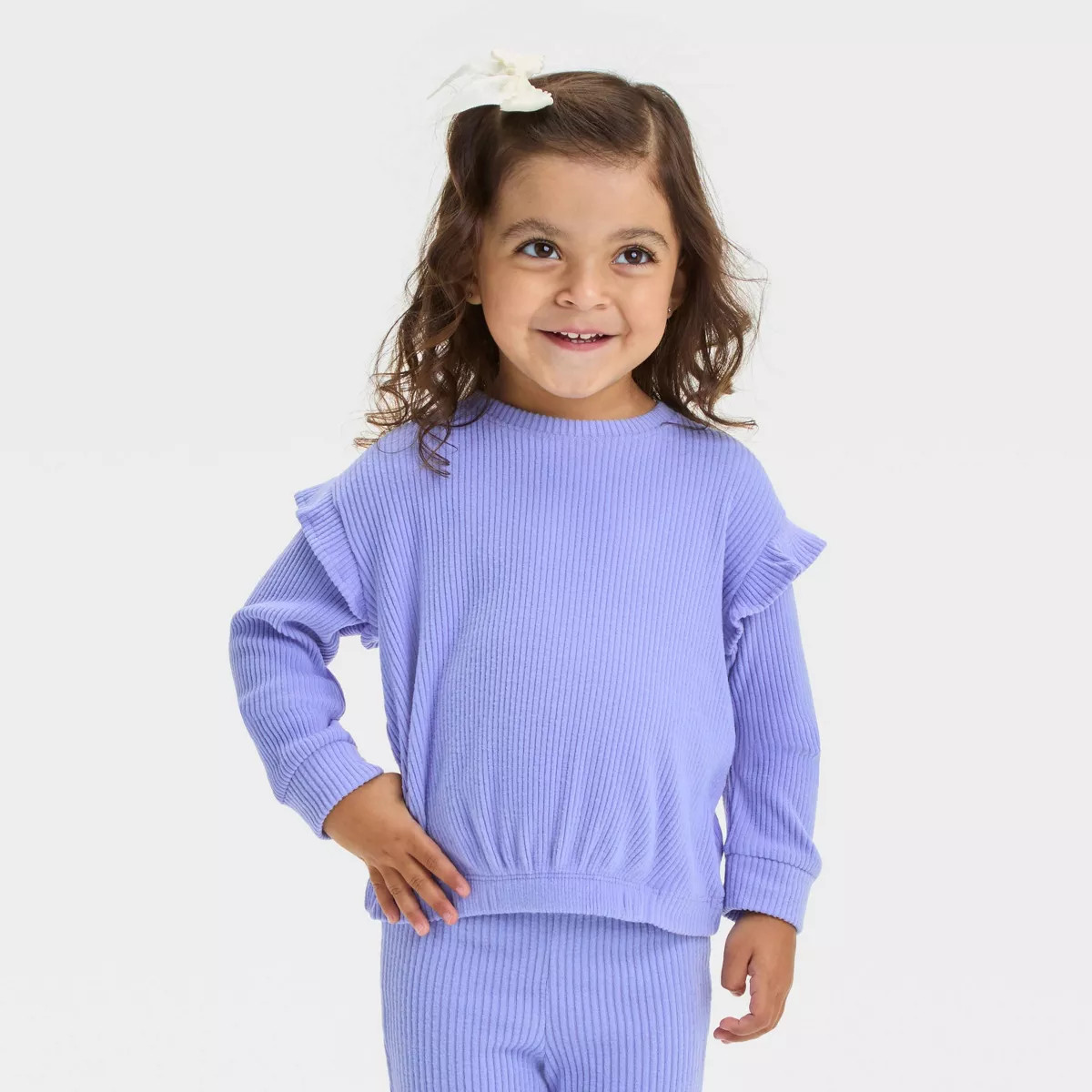 Toddler Girls' Long Sleeve Cozy Rib T-Shirt - Cat & Jack™ | Target