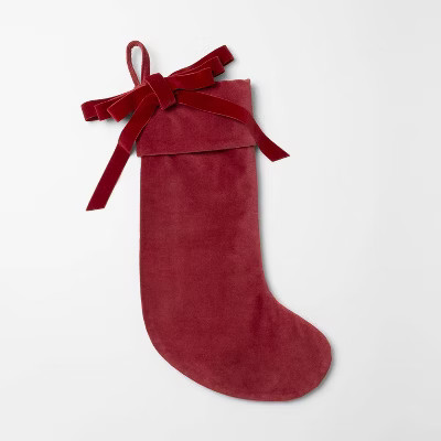 Velvet Bow Christmas Stocking Red - Threshold™ designed with Studio McGee | Target