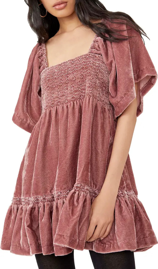Free People Easy to Love Velvet Minidress | Nordstrom | Nordstrom