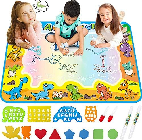 FREE TO FLY Kids Toys Water Doodle Mat: Toddler Ages Coloring Art Supplies - Dinosaur Learning... | Amazon (US)