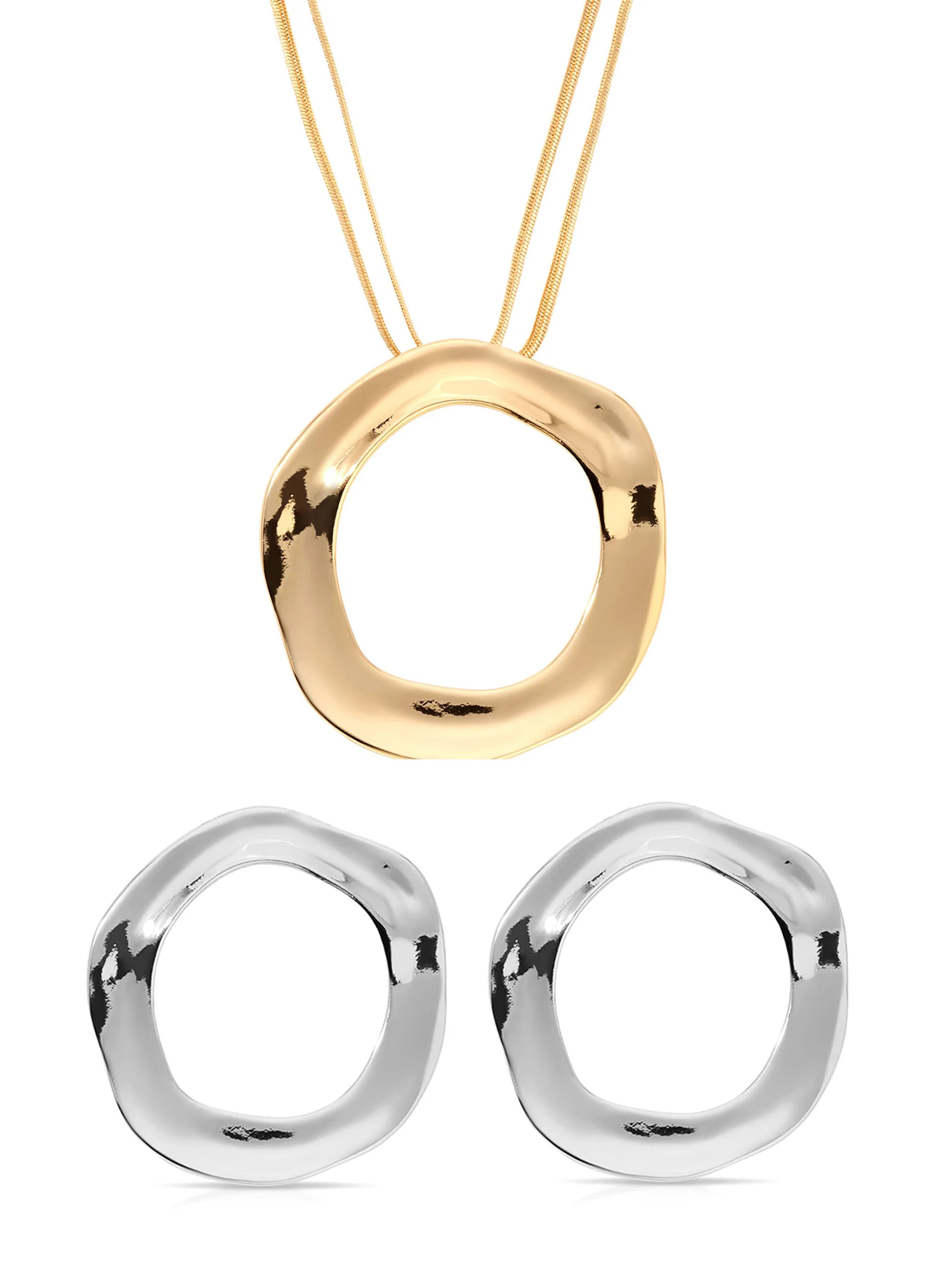 Open Circle Set - Silver Plated / 18k Gold Plated | Ettika