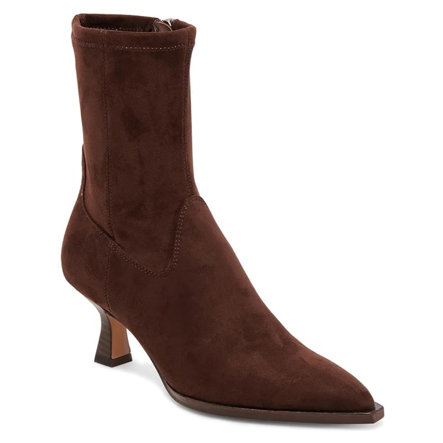 VOMIRA Ankle Boots for Women Pointy Toe Stacked Kitten Heels Black Boots for Women Side Zipper Le... | Amazon (US)