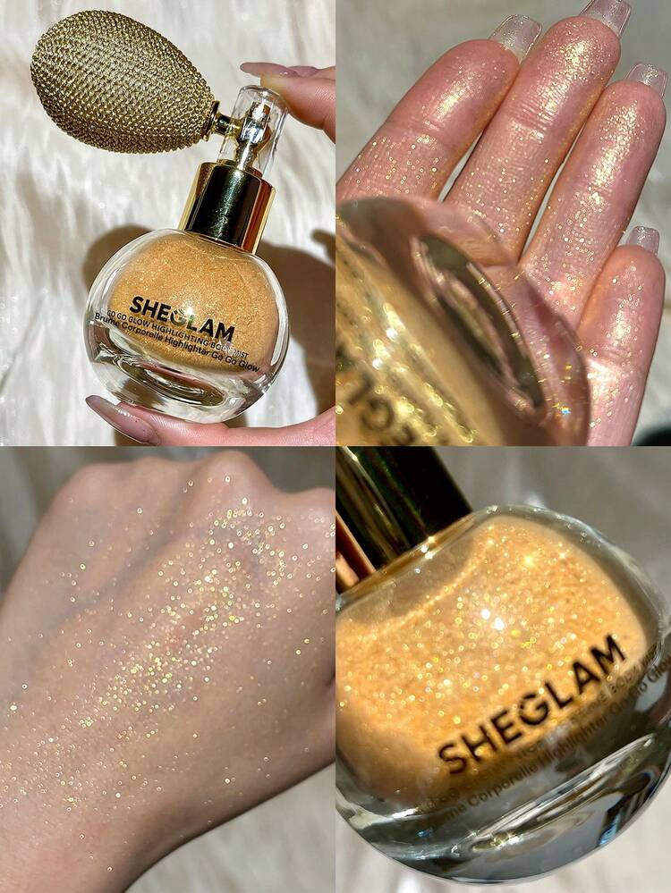 SHEGLAM Go Go Glow Highlighting Body Mist-Spray De Polvo Con Purpurina Dorada Para El Cuerpo Acabado Brillante Iluminador Multiusos Maquillaje Facial Regalos De Navidad E Invierno Para El Iluminador Brillos Marca Belleza Maquillaje Maquullaje CosméTica Para Mujeres NiñAs Perfecto Para Invierno Primavera Verano Ideal Para Y2K Elegante Moda Adecuado Para CumpleañOs DíA De La Madre Regalo Fiesta Listo Mejor Color | SHEIN