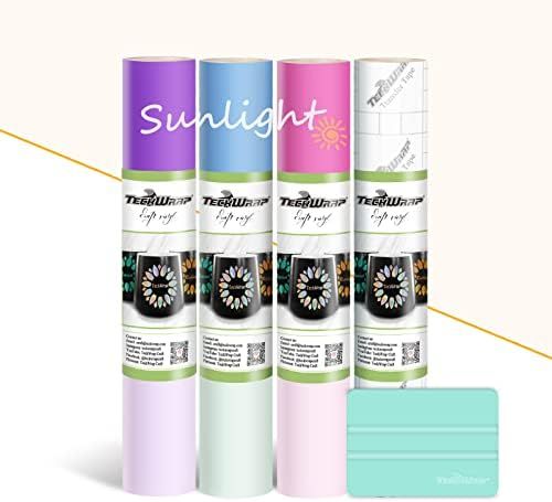TECKWRAP UV Color Changing Vinyl Sunlight Sensitive Matte Adhesive Vinyl Bundle 12" x 36"/Rolls f... | Amazon (US)