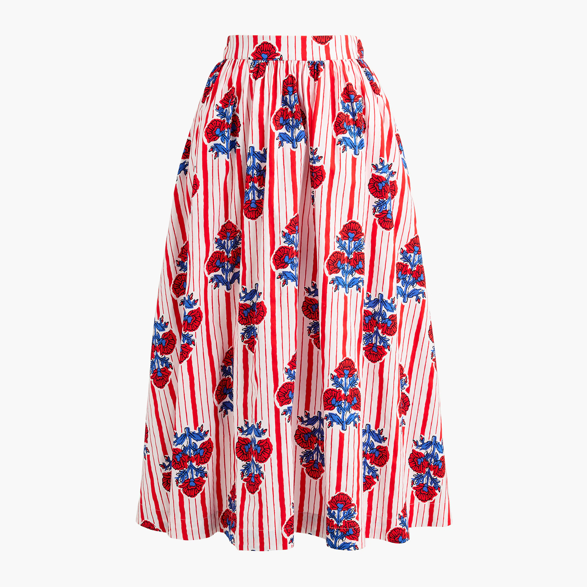 Poplin pull-on midi skirt | J.Crew Factory