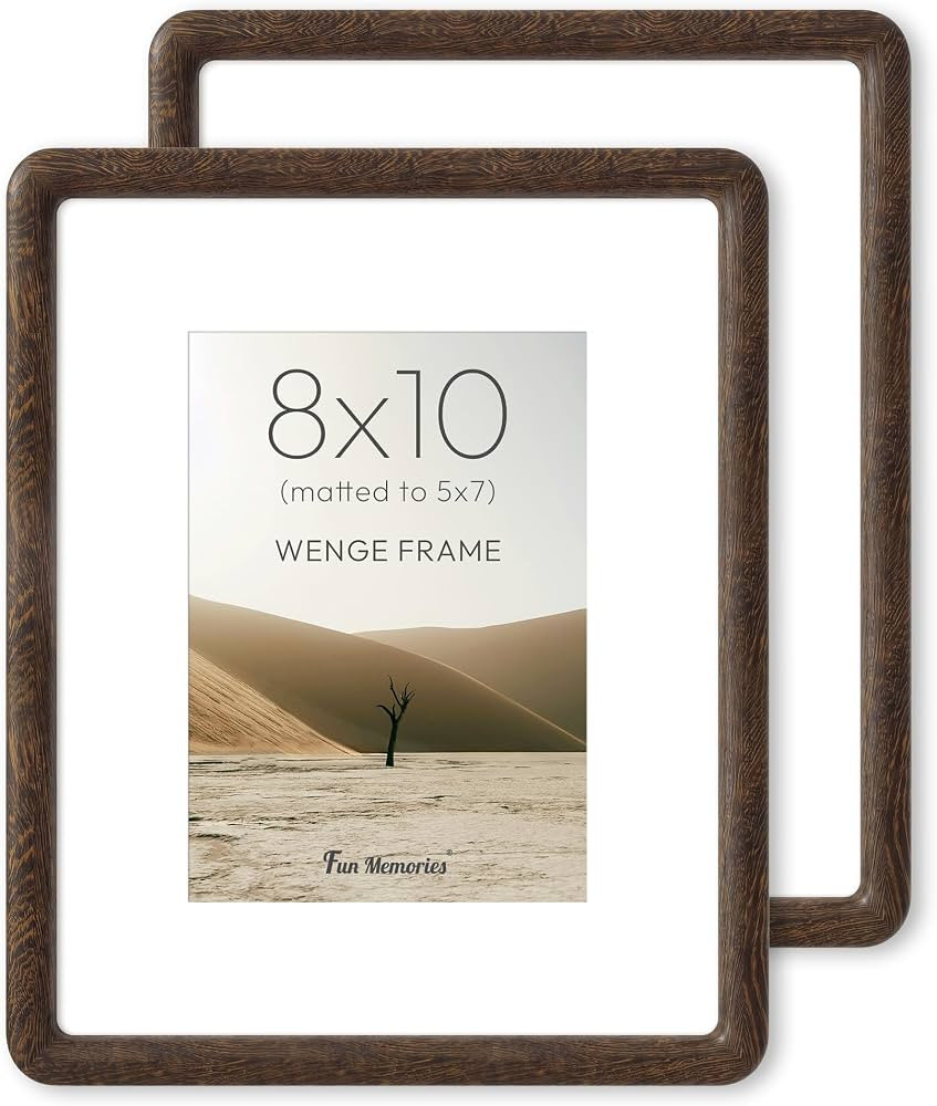 8x10 Picture Frame, USA-Sourced Wenge Wood Photo Frames with HD Tempered Glass, 8 x 10 Rounded Co... | Amazon (US)