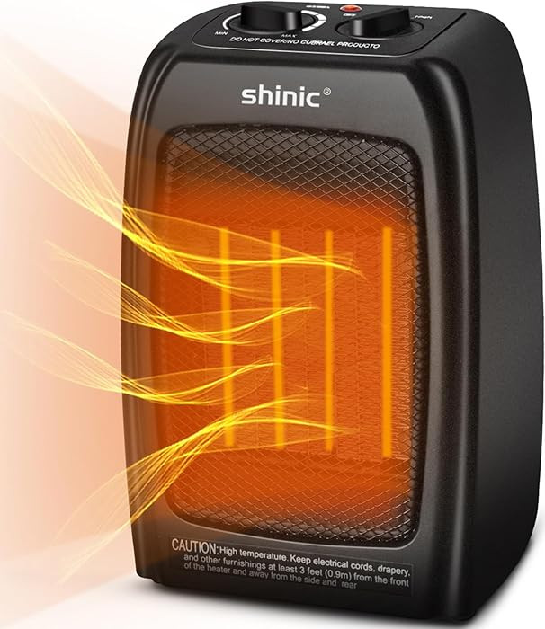 shinic Space Heater for Indoor Use, 1500W/900W Ceramic Space Heater, 1s Fast Heat, Overheat and T... | Amazon (US)