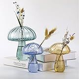IUIBMI Mushroom Vase Set of 5, Colorful Mushroom Glass Bud Vases, Small Vases for Flowers, Glass ... | Amazon (US)