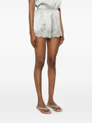 DÔEN Iona lace-trim Shorts | Green | FARFETCH | Farfetch Global