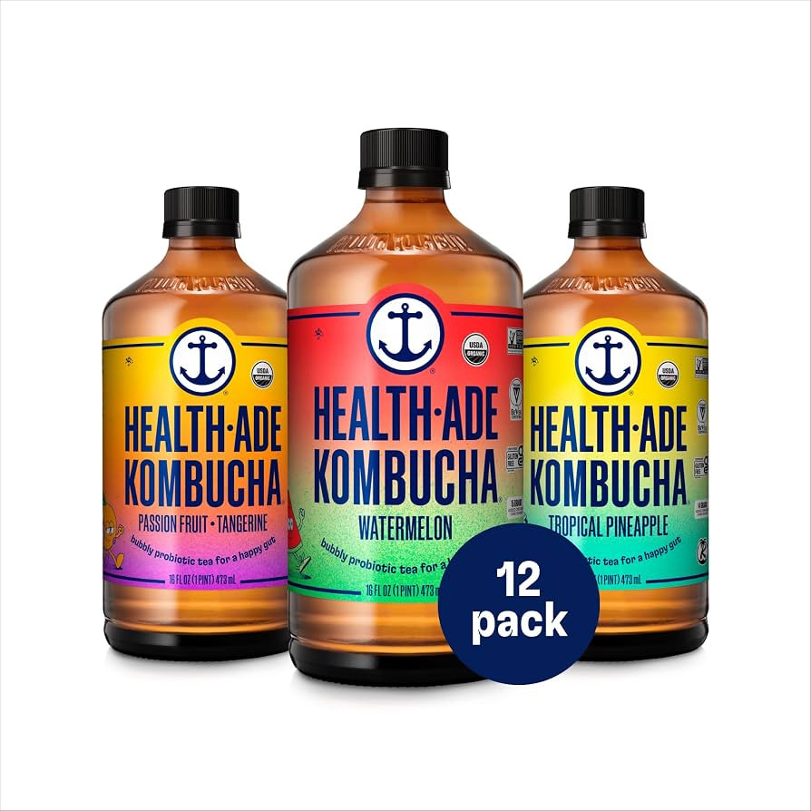 Health-Ade Kombucha Tea Organic Drink, Fermented Tea with Living Probiotics, Detoxifying Acids, S... | Amazon (US)