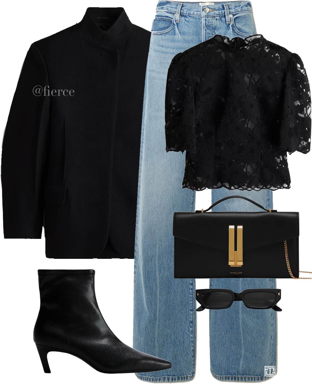 black blazer high neck jacket black leather ankle boots black lace top black clutch bag chic going out outfit date night evening dinner look 

 

#LTKuk #LTKautumn #LTKdatenight