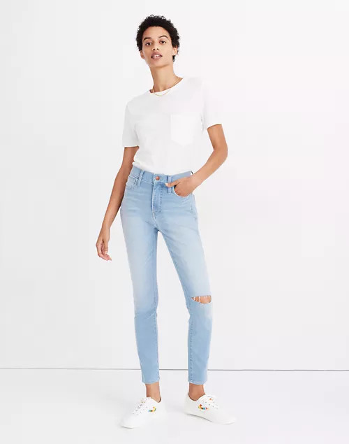 10" High-Rise Roadtripper Jeggings in Ashburn Wash: Knee-Slit Edition | Madewell