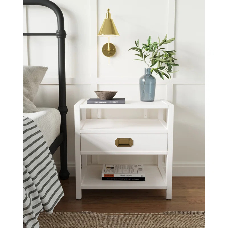 Finch Lockwood Modern 2-Tier Wood Campaign Side Table | Wayfair North America