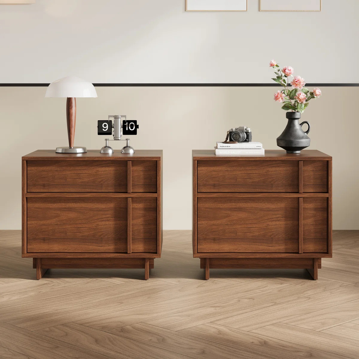 2-Pcs Modern Nightstand With Storage, Bedside Table For Bedroom (Set of 2) | Wayfair North America