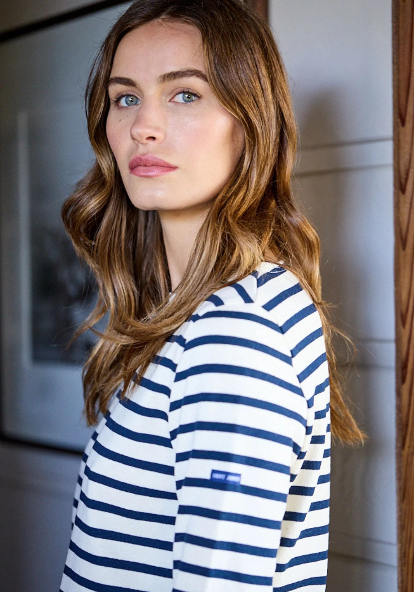 MERIDAME II Breton Shirt (ECRU / NAVY) | Saint James