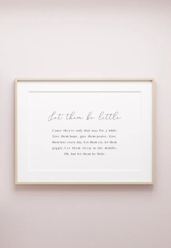 Let Them Be Little  Nursery Quotes Wall Art  Nursery Quote | Etsy | Etsy (CAD)