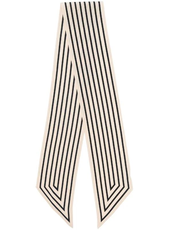 TOTEME Striped Silk Ribbon Scarf - Farfetch | Farfetch Global