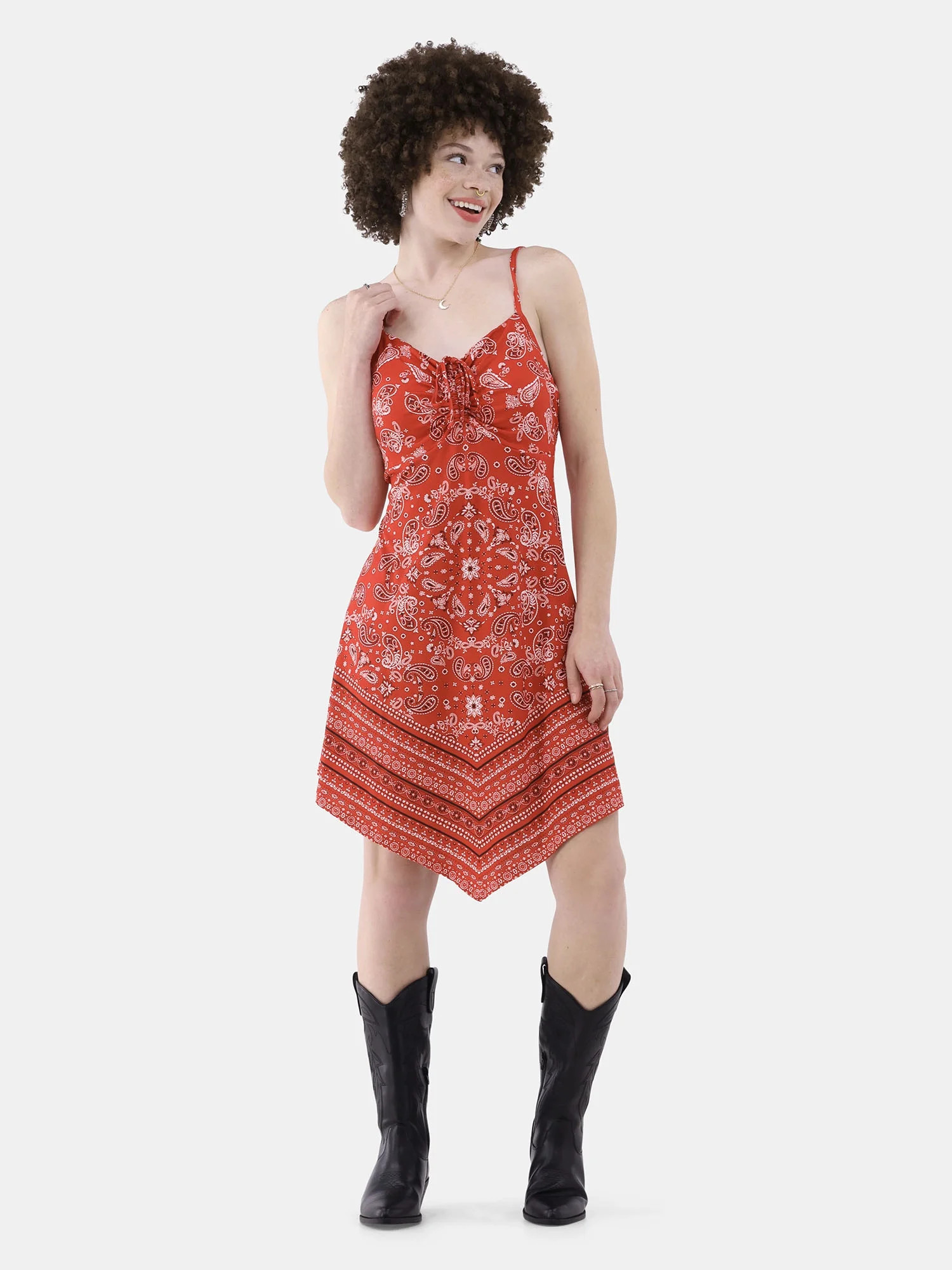 No Boundaries Hanky Hem Dress, Women’s and Women's Plus | Walmart (US)