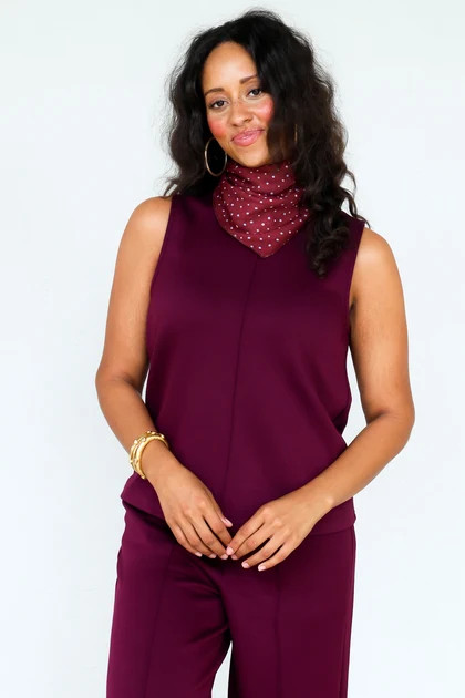 Made For Moments Burgundy Sleeveless Top | The Willow Tree