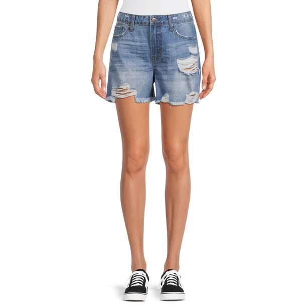 Vanilla Star Women's Juniors 90's Boyfriend Jean Shorts | Walmart (US)