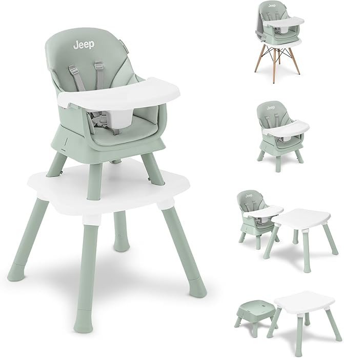 Jeep Milestone 6-in-1 High Chair by Delta Children - High Chair Converts to Stool, Booster Seat, ... | Amazon (US)