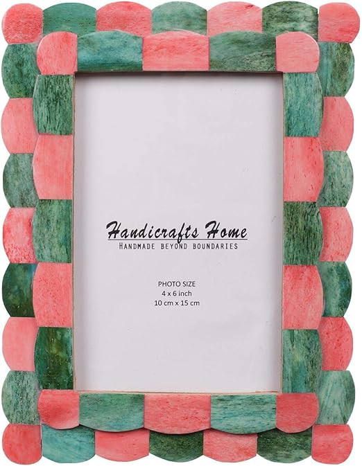 Handicrafts Home Photo Picture Frame - 4" x 6" Handmade Gift Photo Frames - Green & red, Gifts fo... | Amazon (US)