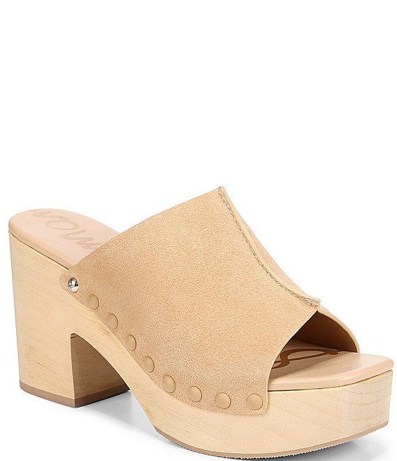 Josselyn Suede Leather Studded Platform Clogs | Dillard's