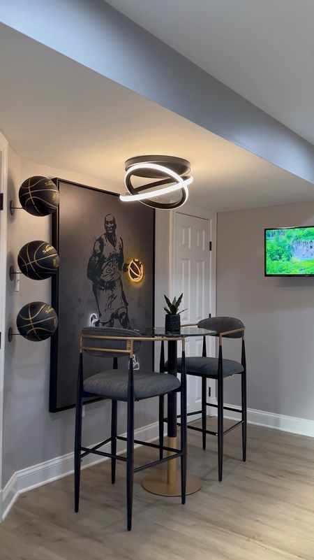 We turned our basement into a stunning game room/ living space area complete with gorgeous basketball artwork and a kitchenettee
Shop the sale ⬇️ #interiordesign #gameroom 

#LTKSaleAlert #LTKHome