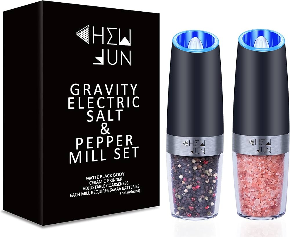Gravity Salt and Pepper Grinder Set with Adjustable Coarseness Automatic Pepper and Salt Mill Set... | Amazon (US)