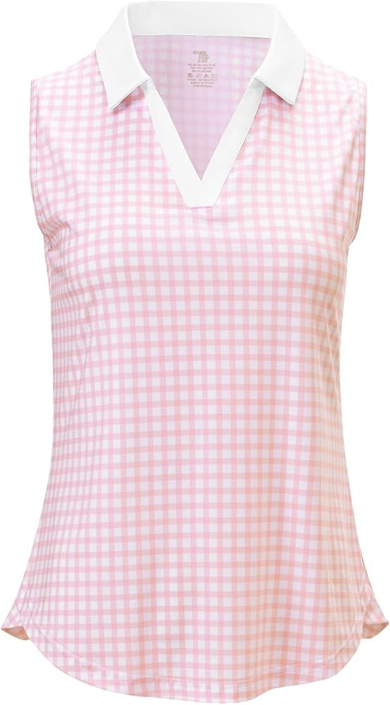 BGOWATU Women's Sleeveless Golf Polo Shirts Collared V Neck Tennis Tank Tops UPF 50+ Quick Dry Li... | Amazon (US)
