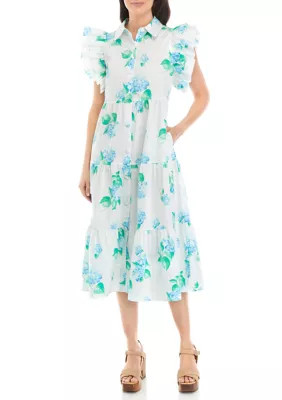Women's Ruffle Sleeve Midi Dress | Belk