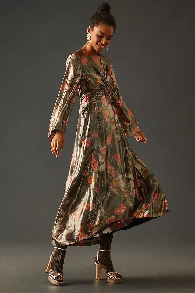 Caballero Deep V-Neck Maxi Dress | Anthropologie (US)