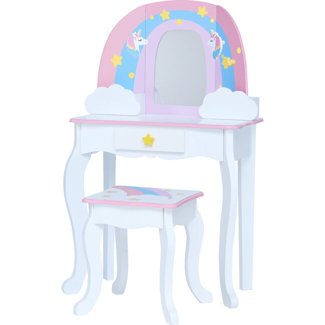 Little Dreamer Rainbow Medium Vanity, Pink | Maisonette
