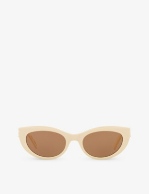 SLM115 oval-frame acetate sunglasses | Selfridges