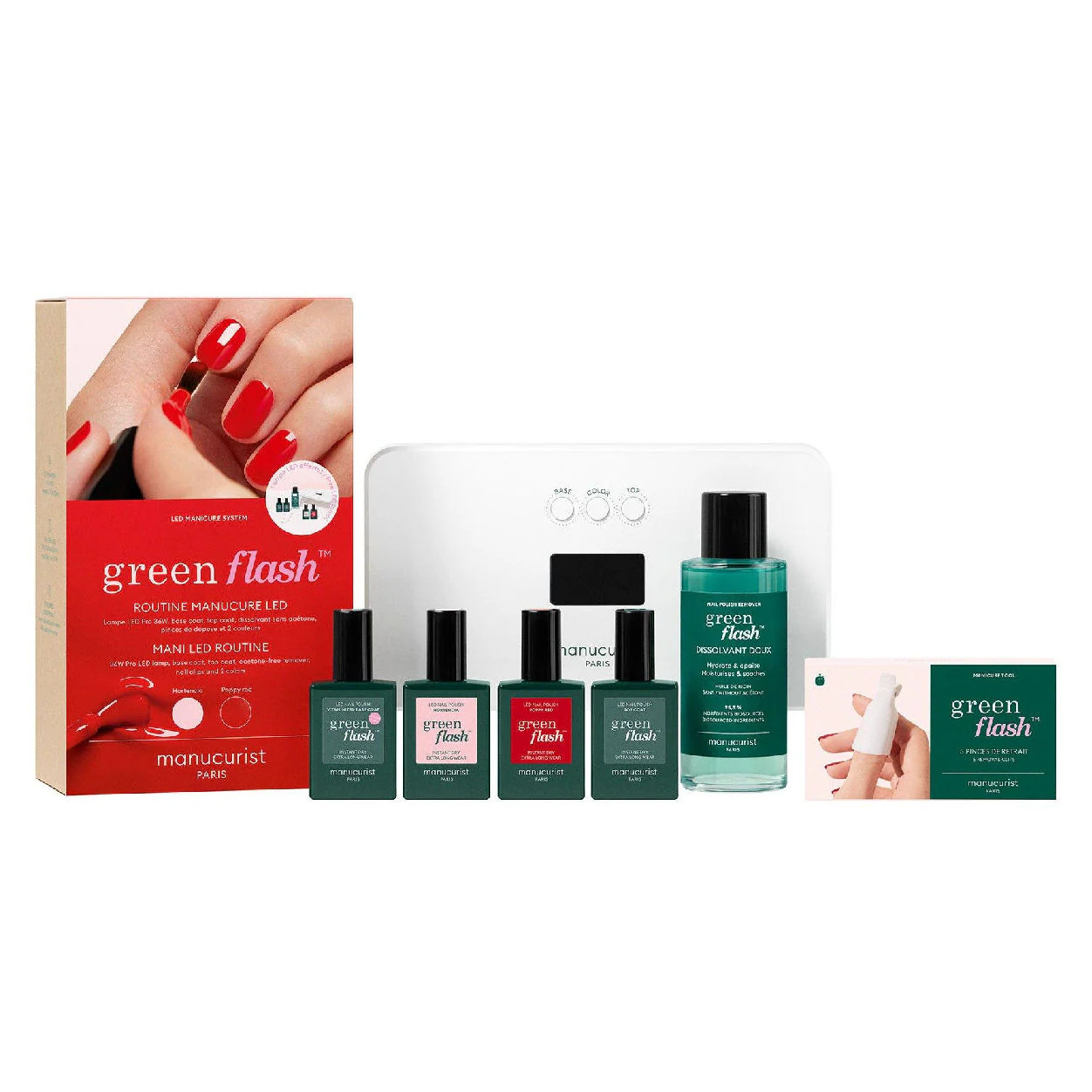 36W Green Flash Pro Routine Set - Poppy Red and Hortencia – Manucurist | Bluemercury, Inc.
