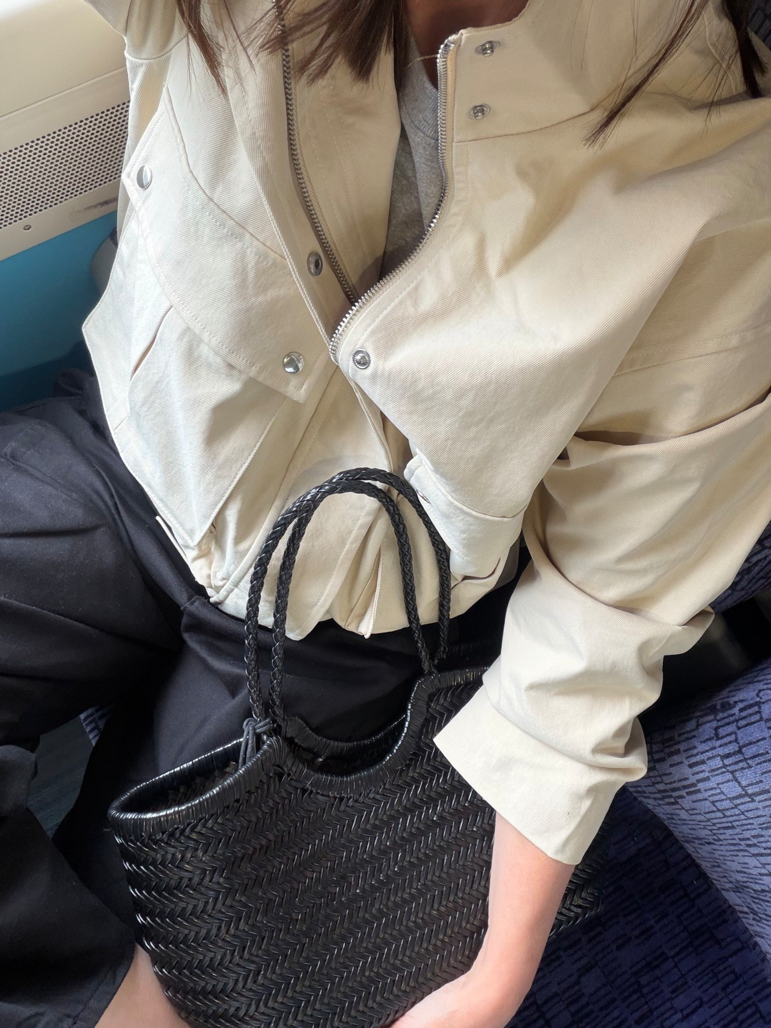 Making the most of this mild weather. 
A cream technical jacket is definitely the item du jour for spring. Mine is out of stock from Primark so I’ve liked some great alternatives xxx
I wear M trousers

#LTKuk #LTKstyletip #LTKspring