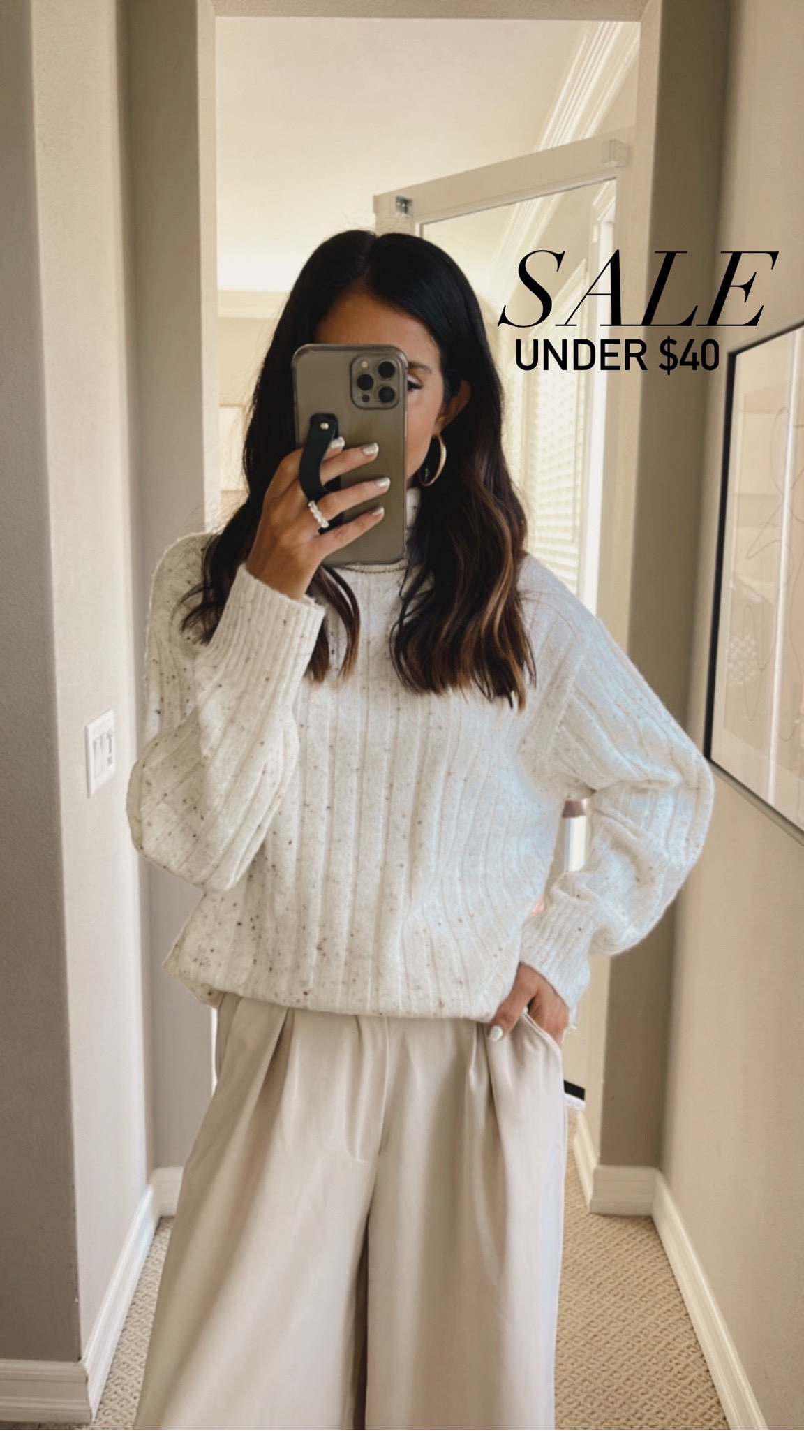 My sweater is currently on sale and under $40! I’m just shy of 5’7 wearing the size S sweater and XS trousers. Monochrome style, sty

#LTKunder100 #LTKsalealert #LTKstyletip